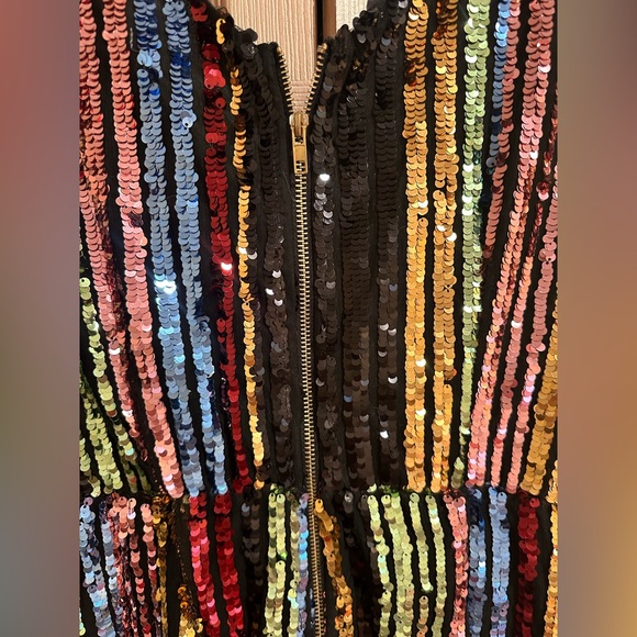 Hot & Delicious Vibrant Sequin Striped Pants - Picture 5 of 5